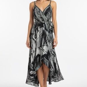 Jean Paul Gaultier Fuzzi 100% Silk Sleeveless High Low Wrap Maxi Dress XS/S